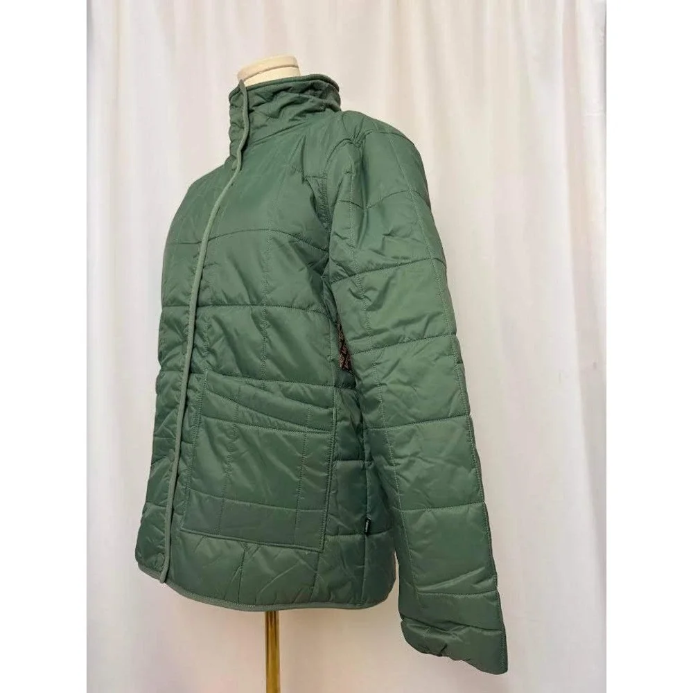 Vans Which Way Jacket Green‎ Quilted Fleece Lined Puffer Mock Neck SMALL NWT